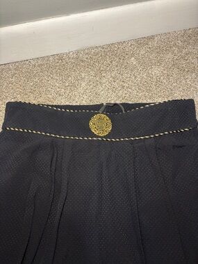 Vtg Gaucho Pants Women’s Medium Black Gold High Rise Wide Leg Evening Trouser 12